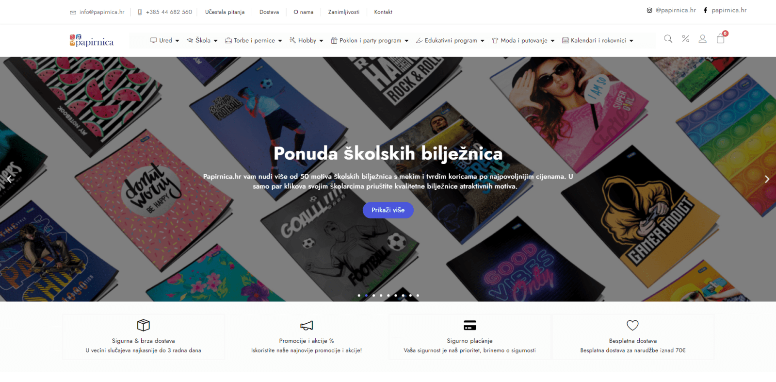 hero sekcija web shopa